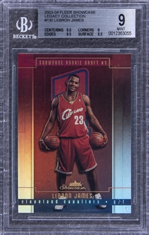 2003-04 Fleer Showcase Legacy #130 LeBron James Rookie Card (#043/125) – BGS MINT 9